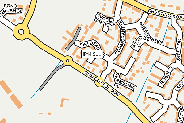 IP14 5UL map - OS OpenMap – Local (Ordnance Survey)