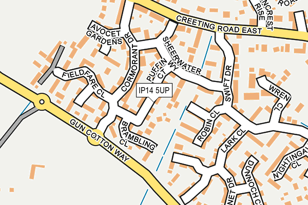 IP14 5UP map - OS OpenMap – Local (Ordnance Survey)