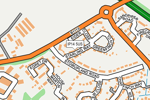 IP14 5US map - OS OpenMap – Local (Ordnance Survey)