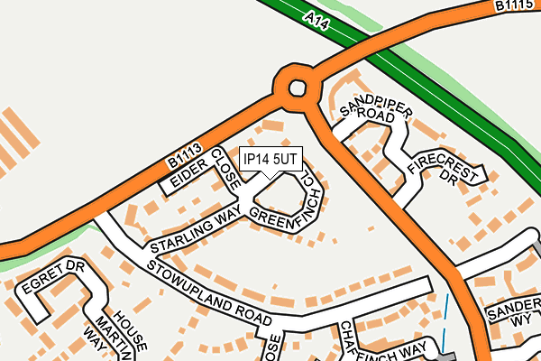 IP14 5UT map - OS OpenMap – Local (Ordnance Survey)