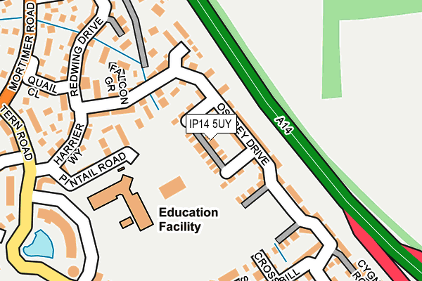 IP14 5UY map - OS OpenMap – Local (Ordnance Survey)