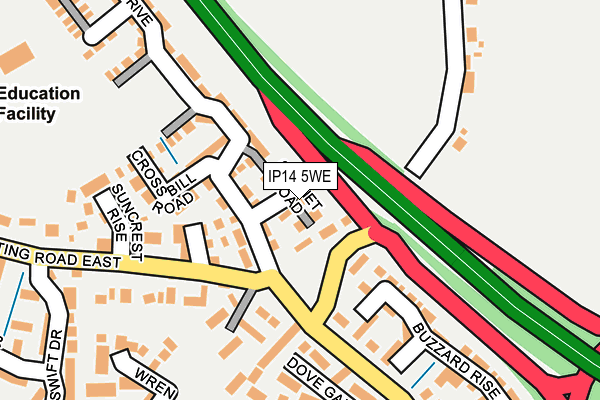 IP14 5WE map - OS OpenMap – Local (Ordnance Survey)