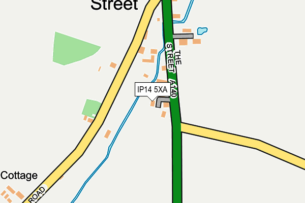 IP14 5XA map - OS OpenMap – Local (Ordnance Survey)