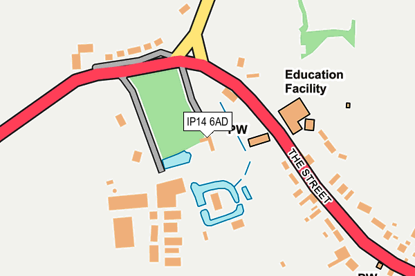 IP14 6AD map - OS OpenMap – Local (Ordnance Survey)
