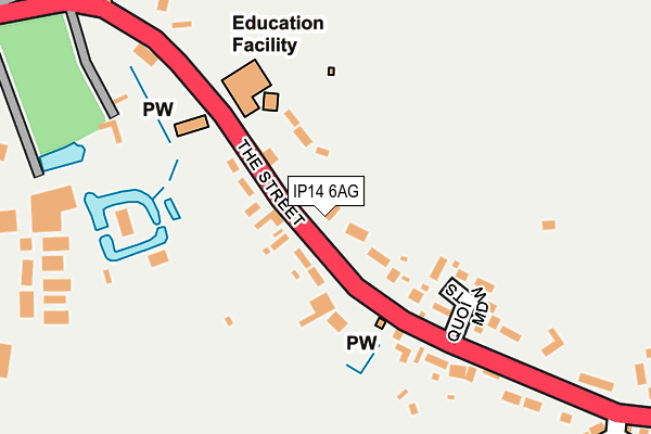 IP14 6AG map - OS OpenMap – Local (Ordnance Survey)