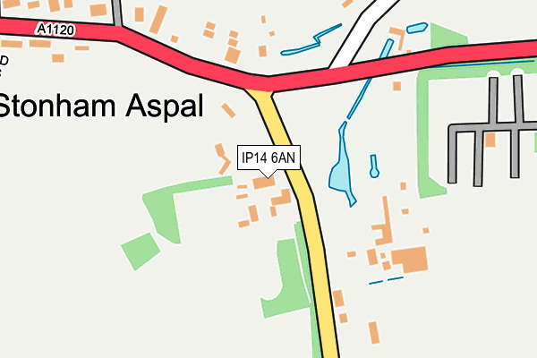 IP14 6AN map - OS OpenMap – Local (Ordnance Survey)
