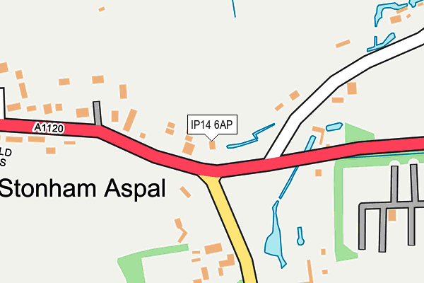 IP14 6AP map - OS OpenMap – Local (Ordnance Survey)