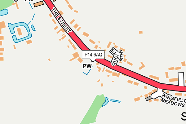 IP14 6AQ map - OS OpenMap – Local (Ordnance Survey)