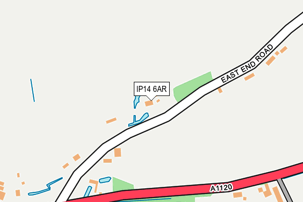 IP14 6AR map - OS OpenMap – Local (Ordnance Survey)