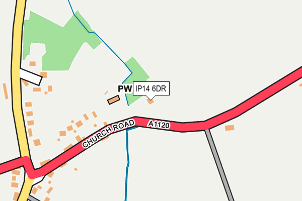 IP14 6DR map - OS OpenMap – Local (Ordnance Survey)