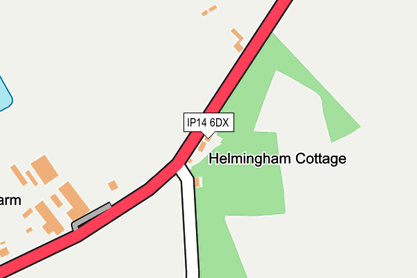 IP14 6DX map - OS OpenMap – Local (Ordnance Survey)
