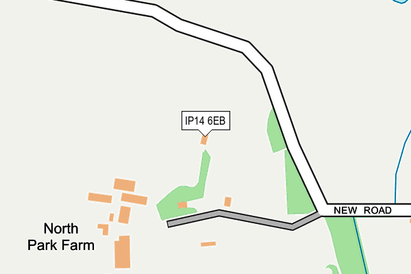 IP14 6EB map - OS OpenMap – Local (Ordnance Survey)