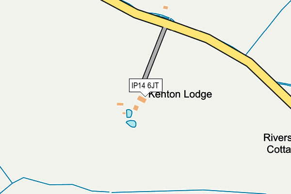 IP14 6JT map - OS OpenMap – Local (Ordnance Survey)
