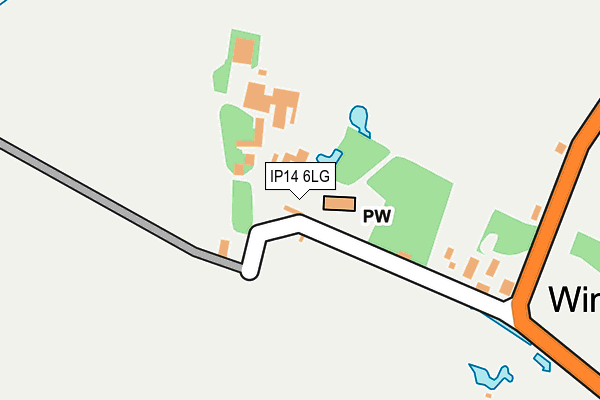 IP14 6LG map - OS OpenMap – Local (Ordnance Survey)