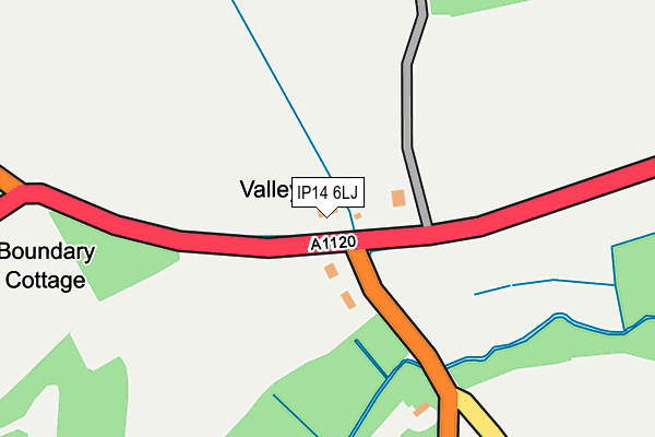 IP14 6LJ map - OS OpenMap – Local (Ordnance Survey)
