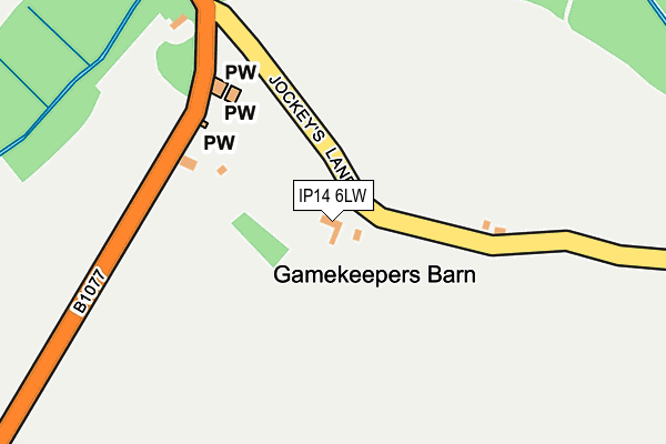 IP14 6LW map - OS OpenMap – Local (Ordnance Survey)