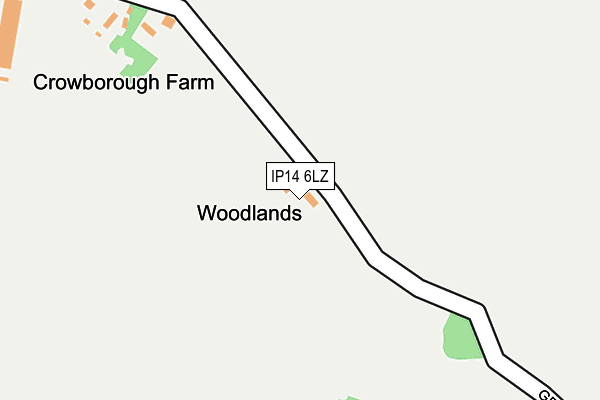 IP14 6LZ map - OS OpenMap – Local (Ordnance Survey)