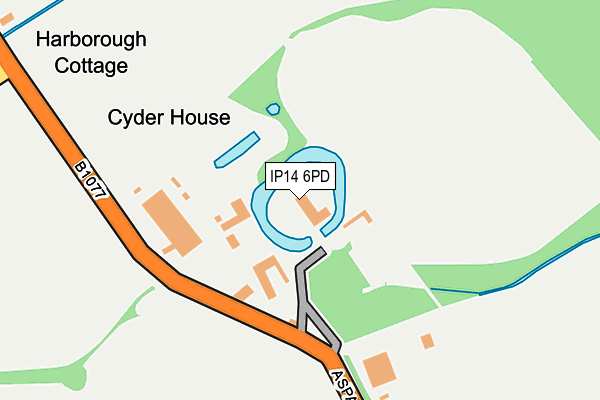 IP14 6PD map - OS OpenMap – Local (Ordnance Survey)