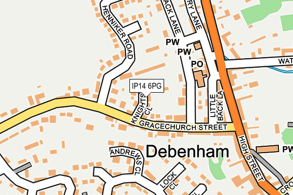 IP14 6PG map - OS OpenMap – Local (Ordnance Survey)