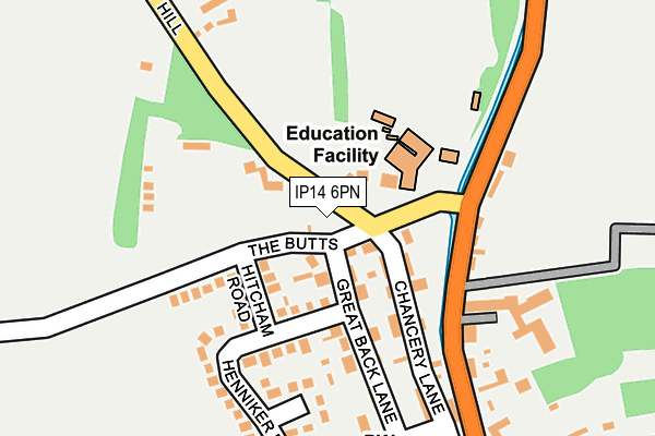 IP14 6PN map - OS OpenMap – Local (Ordnance Survey)