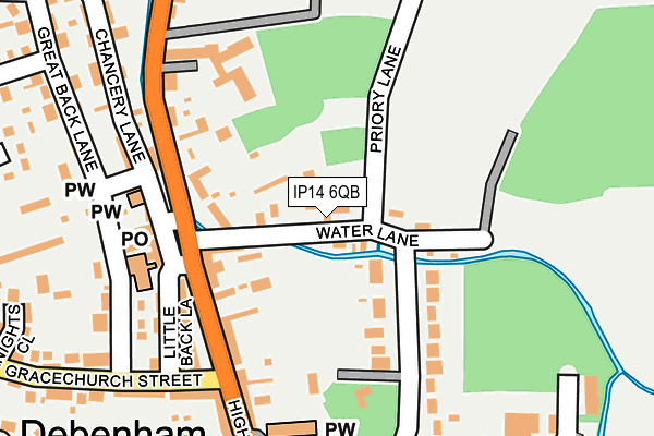 IP14 6QB map - OS OpenMap – Local (Ordnance Survey)