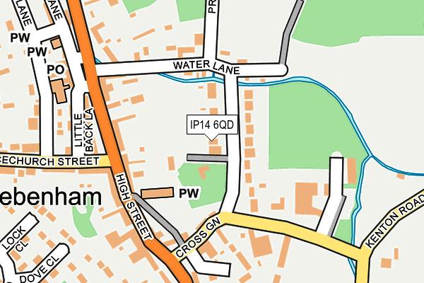 IP14 6QD map - OS OpenMap – Local (Ordnance Survey)