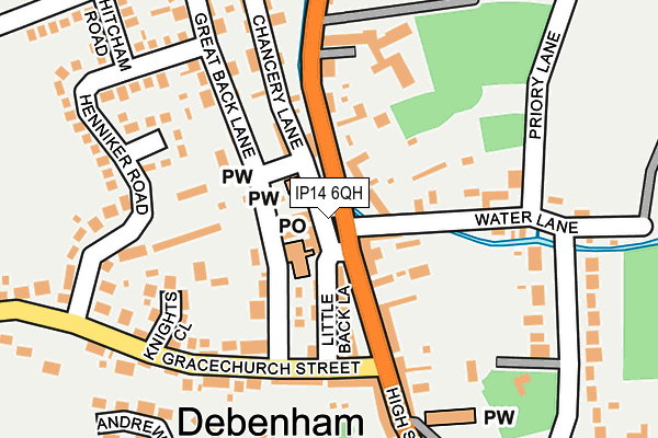 IP14 6QH map - OS OpenMap – Local (Ordnance Survey)