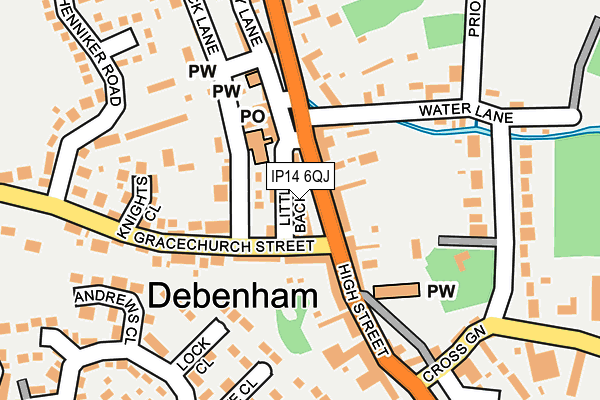 IP14 6QJ map - OS OpenMap – Local (Ordnance Survey)