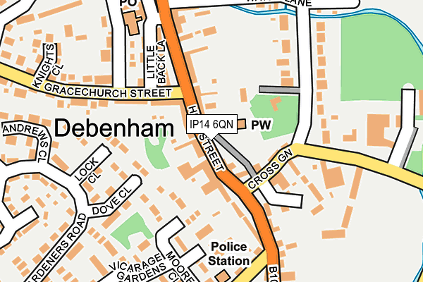 IP14 6QN map - OS OpenMap – Local (Ordnance Survey)
