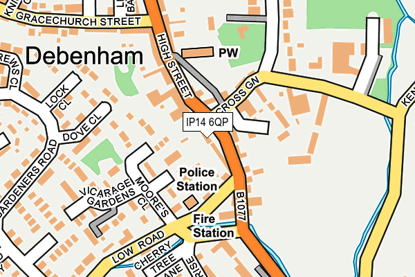 IP14 6QP map - OS OpenMap – Local (Ordnance Survey)