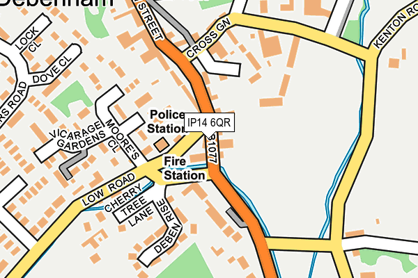 IP14 6QR map - OS OpenMap – Local (Ordnance Survey)