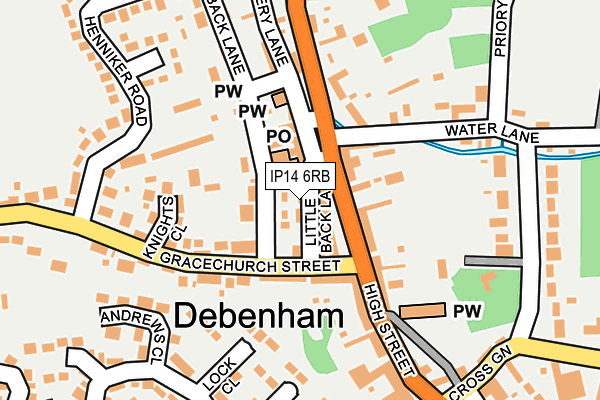 IP14 6RB map - OS OpenMap – Local (Ordnance Survey)
