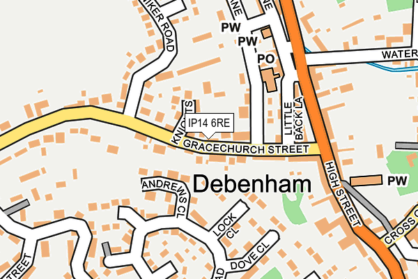 IP14 6RE map - OS OpenMap – Local (Ordnance Survey)