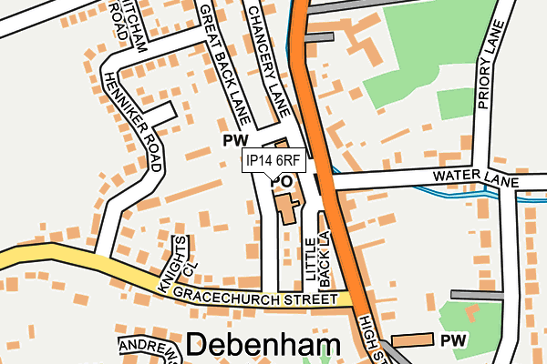 IP14 6RF map - OS OpenMap – Local (Ordnance Survey)