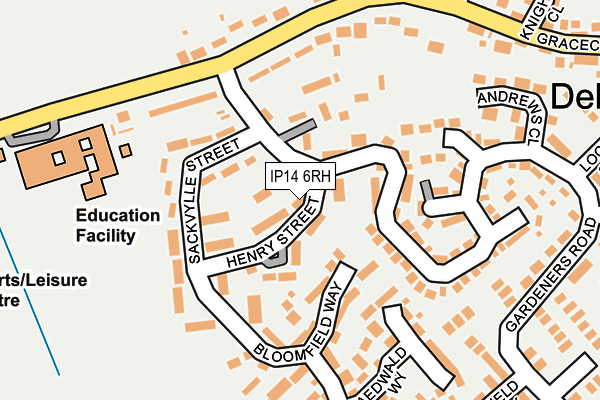 IP14 6RH map - OS OpenMap – Local (Ordnance Survey)