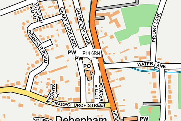 IP14 6RN map - OS OpenMap – Local (Ordnance Survey)