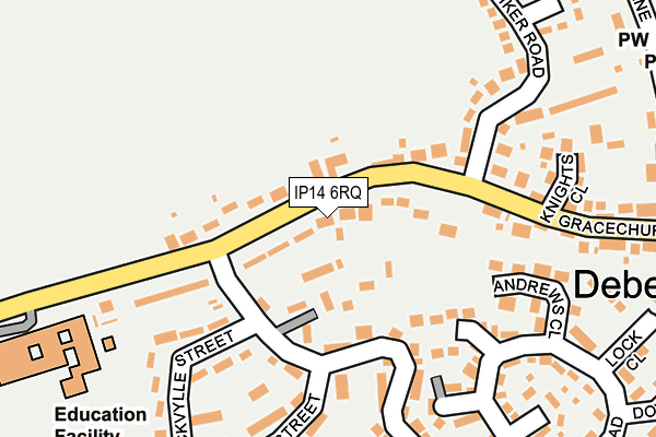 IP14 6RQ map - OS OpenMap – Local (Ordnance Survey)