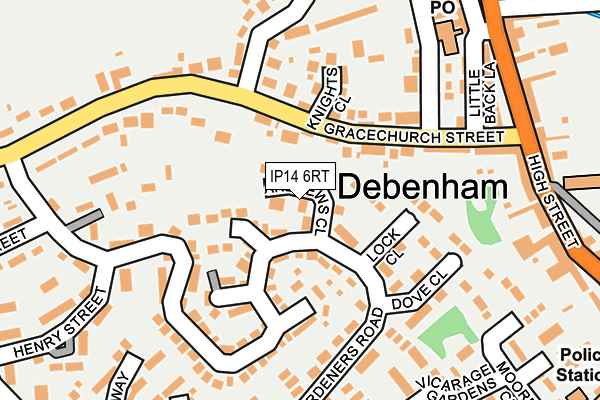 IP14 6RT map - OS OpenMap – Local (Ordnance Survey)