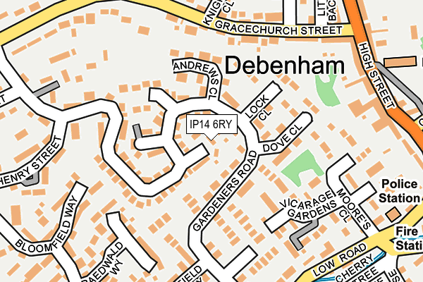 IP14 6RY map - OS OpenMap – Local (Ordnance Survey)