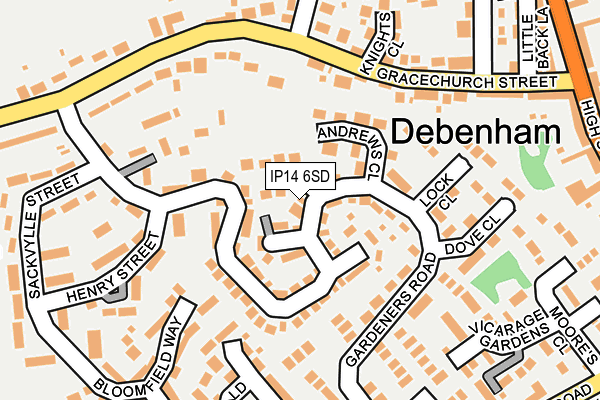 IP14 6SD map - OS OpenMap – Local (Ordnance Survey)