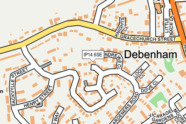 IP14 6SE map - OS OpenMap – Local (Ordnance Survey)