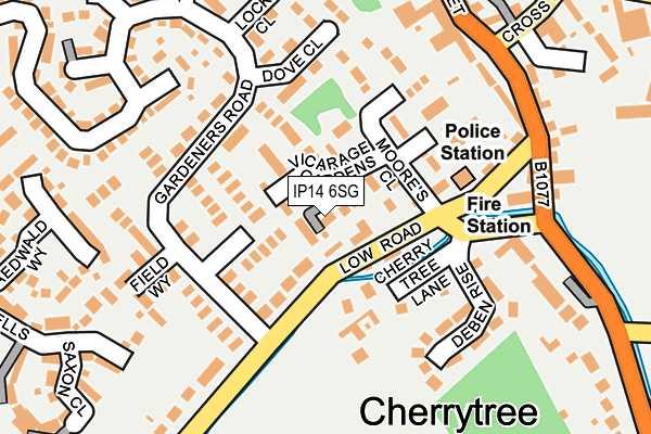 IP14 6SG map - OS OpenMap – Local (Ordnance Survey)