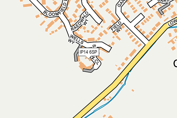 IP14 6SP map - OS OpenMap – Local (Ordnance Survey)