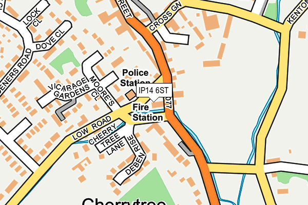 IP14 6ST map - OS OpenMap – Local (Ordnance Survey)