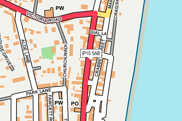IP15 5AB map - OS OpenMap – Local (Ordnance Survey)