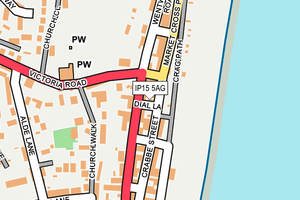 IP15 5AG map - OS OpenMap – Local (Ordnance Survey)