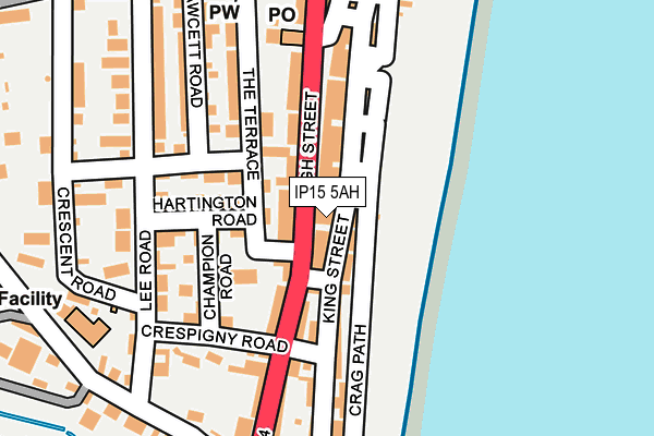 IP15 5AH map - OS OpenMap – Local (Ordnance Survey)
