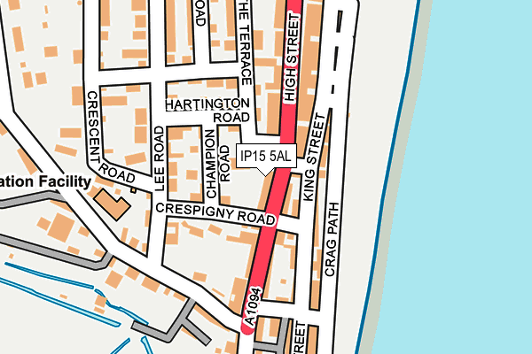 IP15 5AL map - OS OpenMap – Local (Ordnance Survey)