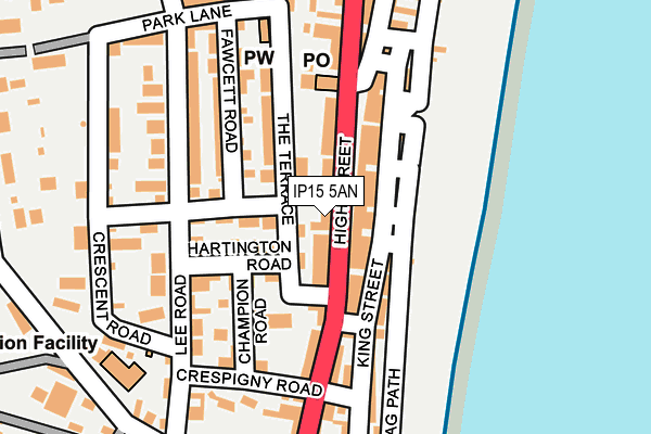 IP15 5AN map - OS OpenMap – Local (Ordnance Survey)