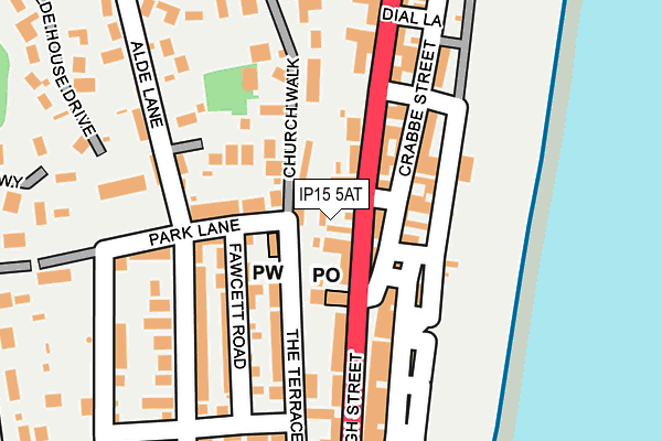 IP15 5AT map - OS OpenMap – Local (Ordnance Survey)
